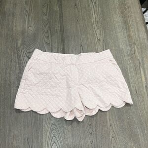 Crown & Ivy Light Pink Textured Scalloped Hem Shorts Size 12